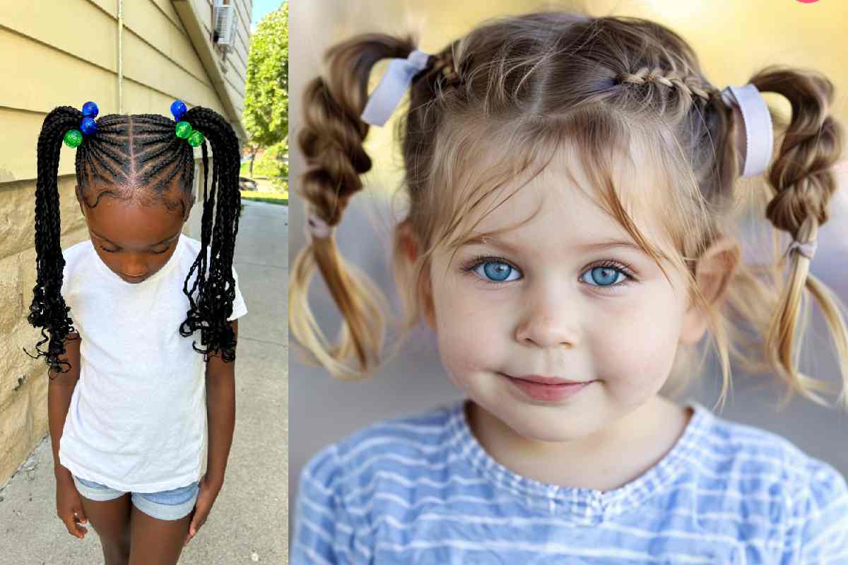 2 Ponytail Braids For Little Girl