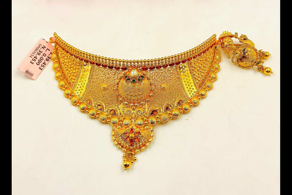 Marriage Gold Necklace Latest Gold Choker Designs With Weight