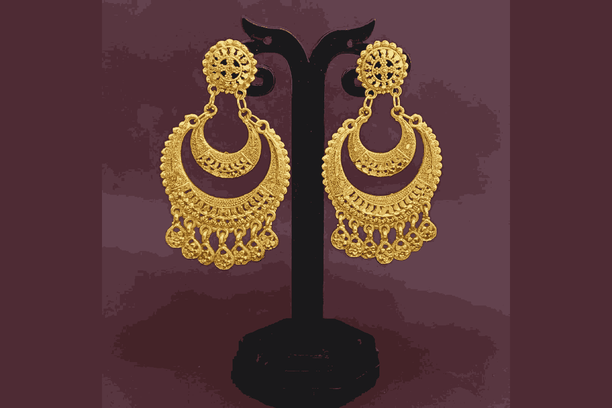 Marriage Gold Earrings For Indian Wedding