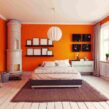 Orange Two Colour Combination For Bedroom Walls